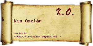 Kis Oszlár névjegykártya